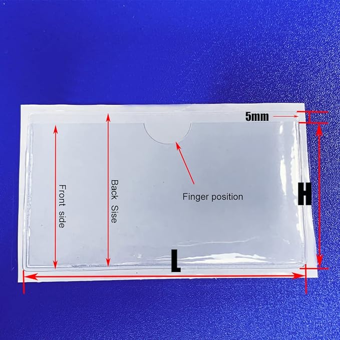 Adhesive Clear Pockets,Self Adhesive Clear Label Pockets Adhesive Card Folder Plastic Pockets Holders Sleeves for Index Cards Planners Cabinet Shelves Photo Cd,10Pieces(135x90mm)