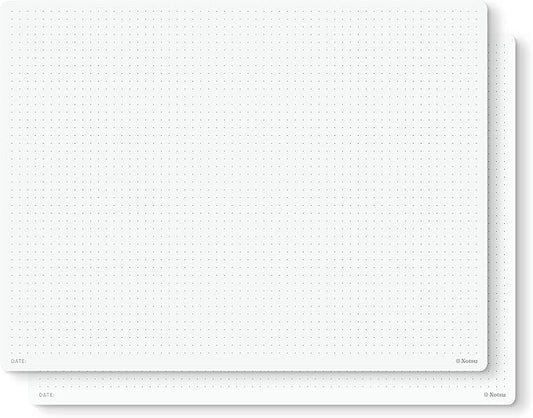 Notsu Dot Grid Notepads 8.5 x 11 inch, 2 Pack | Minimalist Dotted Memo Mouse Pads with Premium Thick Paper, Letter Size
