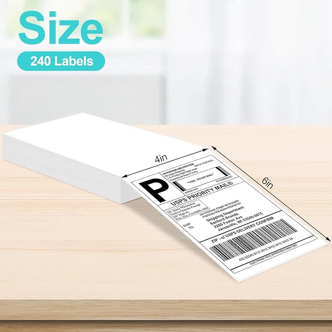 Joyberg 4x6 Thermal Labels, Shipping Labels, Strong Adhesive Thermal Labels, White Thermal Printer Paper/Labels