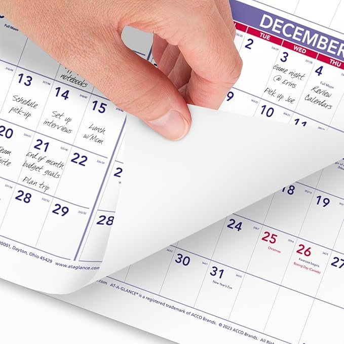 AT-A-GLANCE 2025 Wall Calendar, Monthly, 24" x 36", Extra Large, Paper (PM122825)