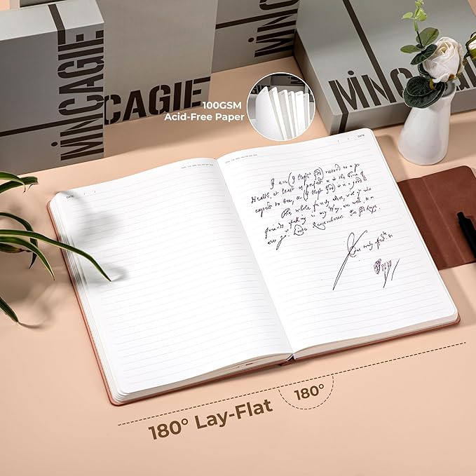 Lined Leather Journals for Writing B5 Large Journaling Notebooks with 100 GSM Thick Paper Journal Notebook for Men & Women with Buckle Closure, 7.28" x 10.23", Brown