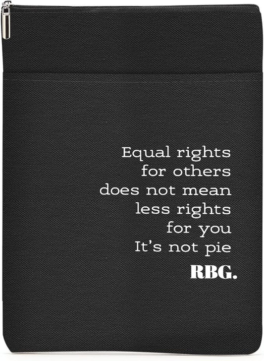 Book Themed Gifts Waterproof Book Sleeve Book Pouch Equality Rights Reading Gifts for Women Teacher Friend Book Covers for Paperbacks Book Accessories Book Protector with Zipper and Front Pocket