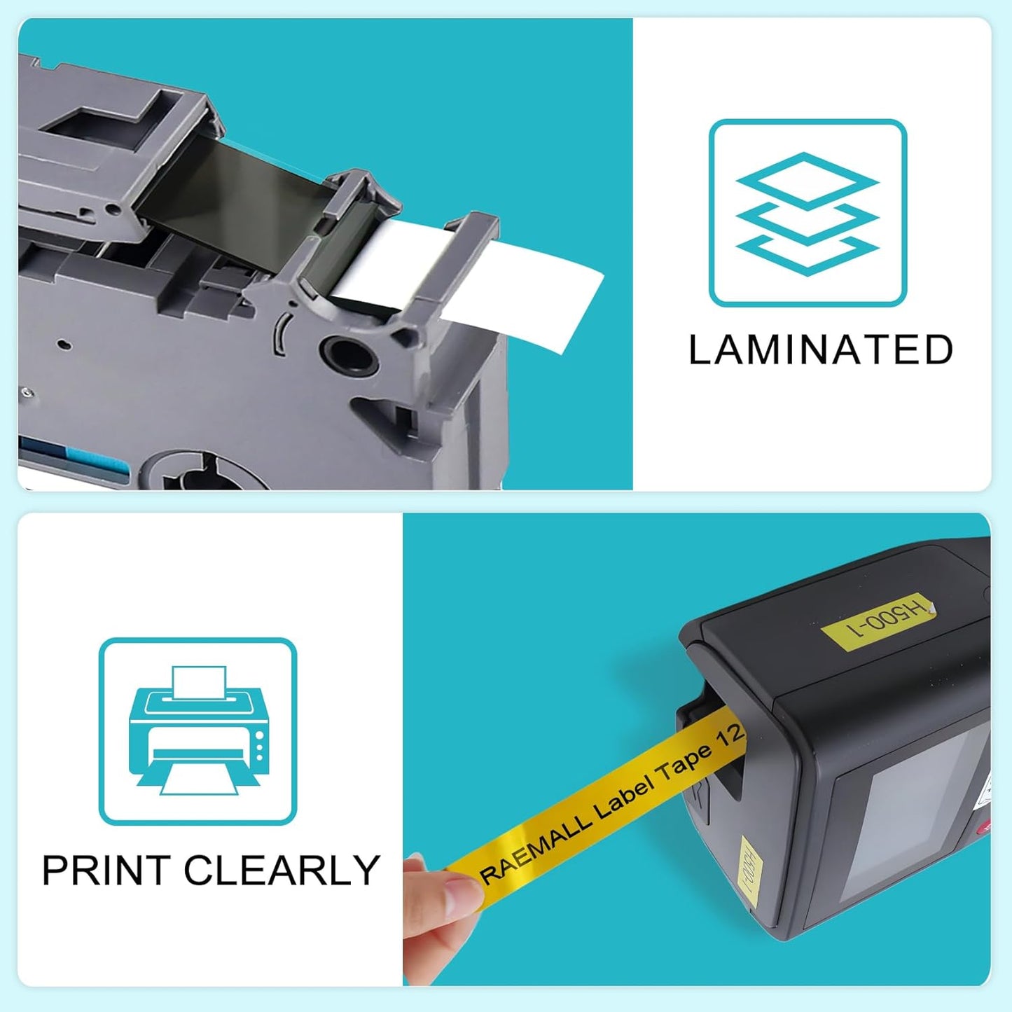 5-Pack Label Maker Tape 12mm 0.47 Inch Laminated White/Gold/Silver Muti-Color Replace for Brother TZe TZ Tape TZe-231 TZe-831 TZe-931 Compatible with Brother P-Touch PT- D210 D220 H110 D400AD