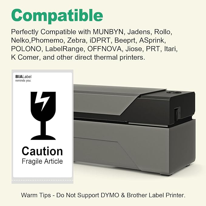 12 Rolls 2.25" X 4" Thermal Printer Labels, 350/Roll - Direct Thermal Labels Compatible with Zebra & Rollo Printers