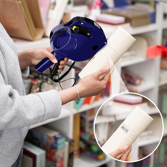 Perco Lite 1 Line Price Gun with Pricemarker Labels Kit - Includes 5,000 Blank White Labels, 2 Ink Rollers, 1 Ink roll and Labels Pre-Loaded