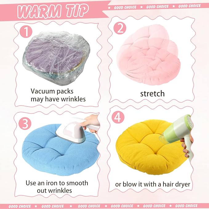 Gerrii 8 Pieces Floor Cushions for Kids Classroom Flexible Floor Seating Cushions Floor Pillows for Home School Kindergarten Daycare Nursery(Classic Color,Round)