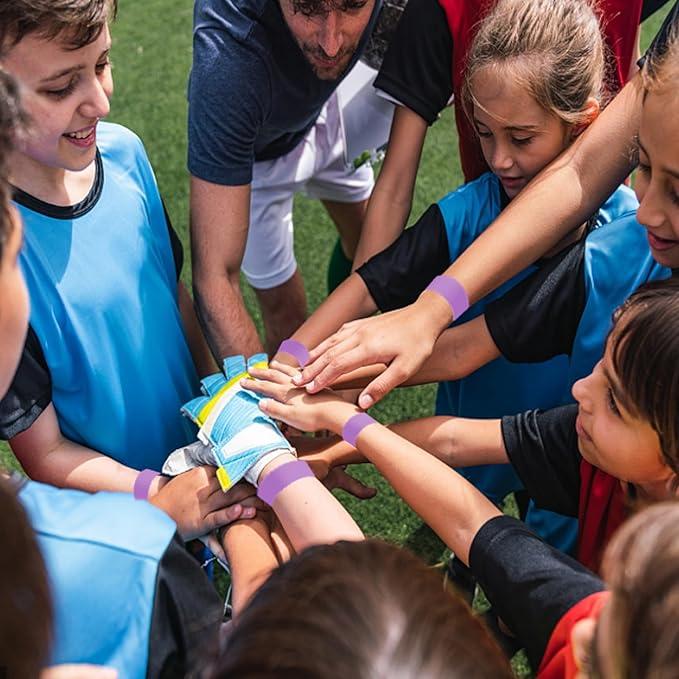 1400 Pcs Wristbands for Events Paper Wristbands Waterproof Paper Bracelets Neon Wrist Bands Colored Wristbands Adhesive Hand Bands Armbands for Concerts(Light Purple)