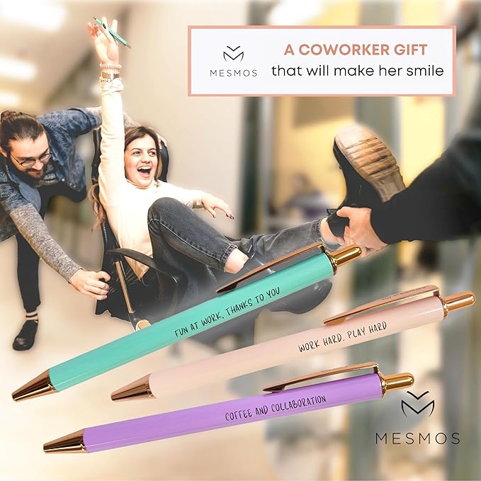 MESMOS 3pk Fancy Pen Set, Thank You Coworker Christmas Gifts for Women, Appreciation Christmas Gifts for Coworkers Female, Work Besties Gifts for Women, Farewell Birthday Gifts for Coworkers