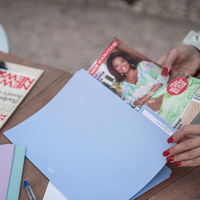 Mr. Pen- Pastel Poly File Folders, 1/3 Cut Tab, 6 Pack, Letter Size, Colored Letter Office Supplies File Folders