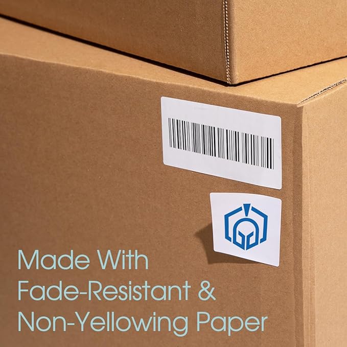 3 7/16" X 2/3" Matte White File Folder Labels Compatible with Inkjet and Laser Printers - 500 Sheets, 15000 Printable Paper Stickers for Return Addresses, Mailing, Organizing - Spartan Industrial