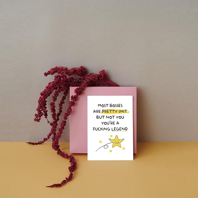 SuperShunhu Funny Birthday Card for Boss, Retirement Card Gift for Men Women, Humorous Boss Day Card, Leaving Work Card, Thank You Card for Boss Manager