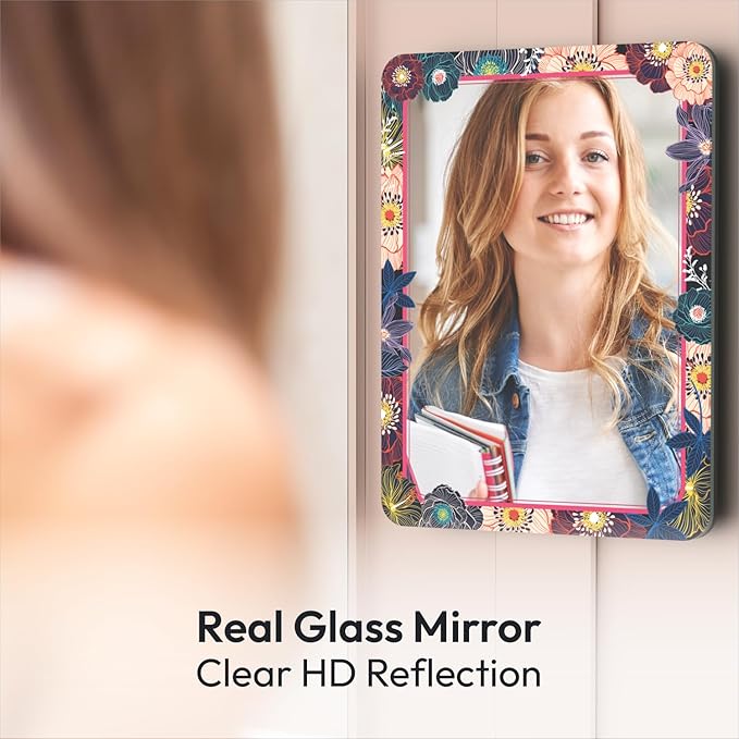 Locker Mirror Magnetic for Girls and School Locker, Strong Magnetic Mirror for Locker, Magnet Mirror for Locker, Locker Accessories, 1 Pack, 5 inxh x 7 inch