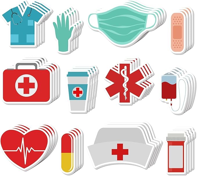 48 Pieces Nurses Day Sticky Notes Nurse Notes Pads Self-Adhesive Nursing Student Essentials Sticky Memo Notes for Hospital School Nurse Supplies Presents