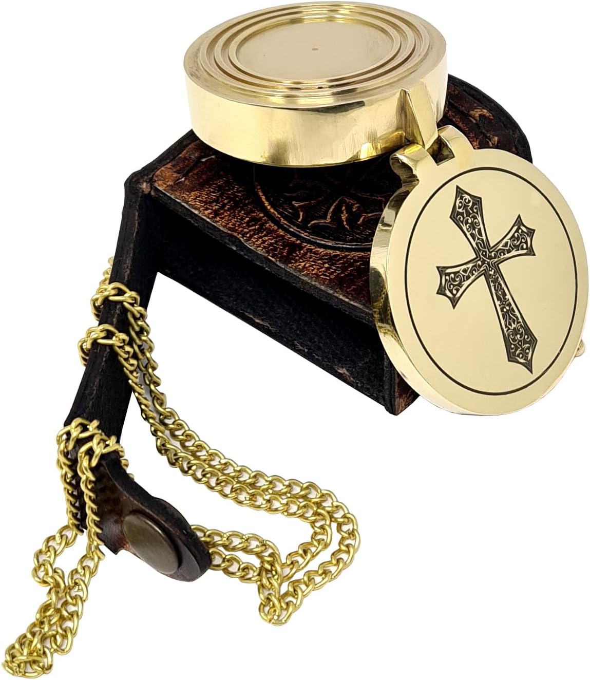 Brass Compass Engraved with Religious Scripture Verse - Ideal Gift for Son, Grandson, Daughter - Perfect for Baptism, Communion, Church and Graduation Day Present