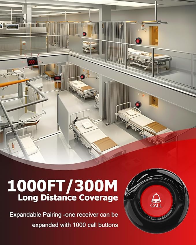 CallToU Wireless Calling System Customers Patient Pager System 1 Display Receiver Only（Need to Be Paired with Transmitter to Work）