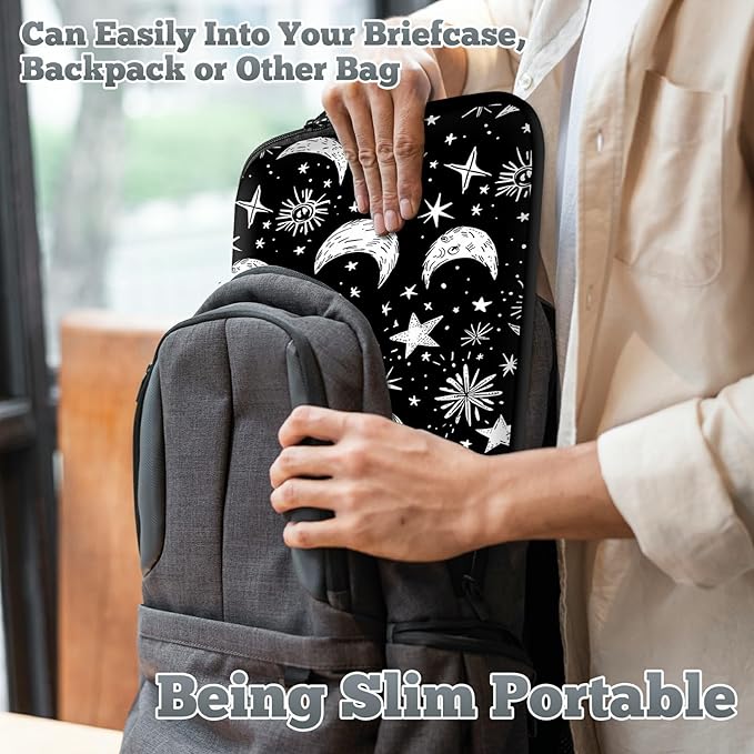 Universal Laptop Sleeve Tablet Case 12 inch, Moons Stars Slim Carrying Case Durable Handbag Travel Laptop Bag for Surface Pro 9 8 7/Laptop Go 2 3, MacBook Air 11/12