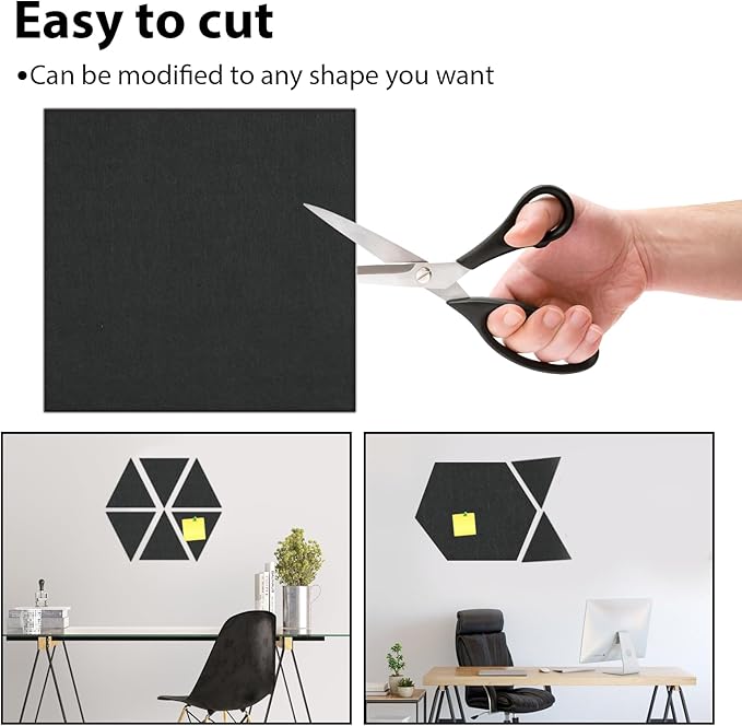 12-Pack Large 48"x36" Cork Board for Office & Walls - Self-Adhesive Felt Wall Tiles with Push Pins | Reusable Tack Board for Home Decor | Removable Alternative to Traditional Cork Bulletin Boards