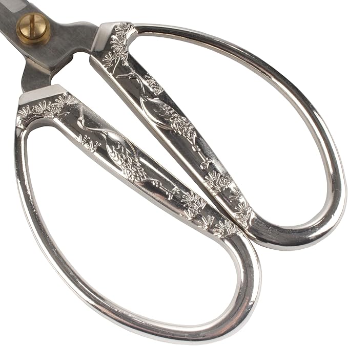 JubileeYarn Crane Motif Small Embroidery Craft Scissors - Brushed Nickel - 1 Scissor