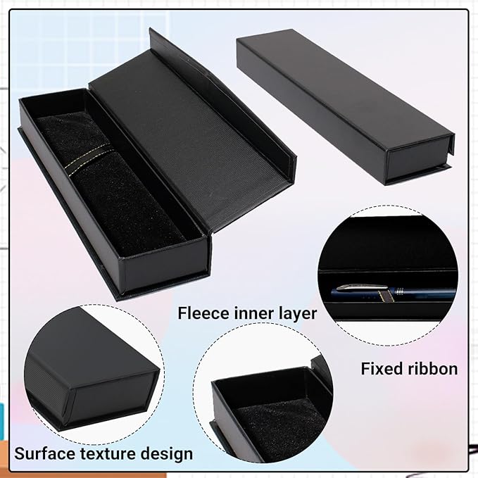 42 Pcs Pen Gift Boxes Empty Black Ballpoint Pen Gift Box with Cushion Pen Jewelry Display Box Empty Present Collection Cases for Birthday Souvenir Business Gifting Office Supplies
