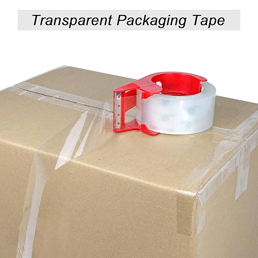 BOMEI PACK Clear Packing Tape, 2.7Mil Thick Heavy Duty Packaging Tape 12Rolls Refills with 1 Dispenser for Box Sealing, Moving and Shipping, 1.88 Inch x 60 Yard, Total 720yds