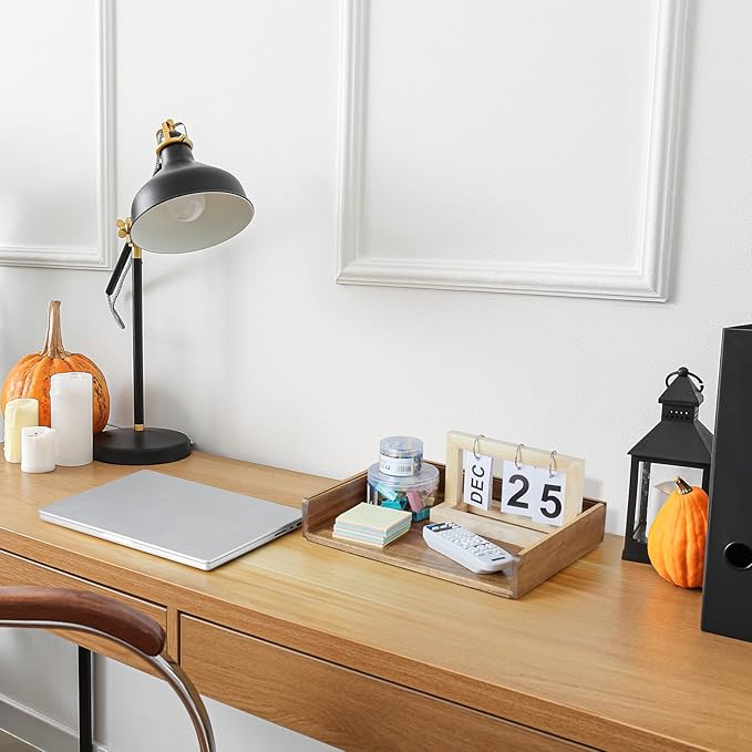 DRASTAR Stackable Paper Tray, Acacia Wooden Letter Tray, Paper Organizer for Desk, File Organizer Document Tray, Paper Holder for Office Desk Accessories