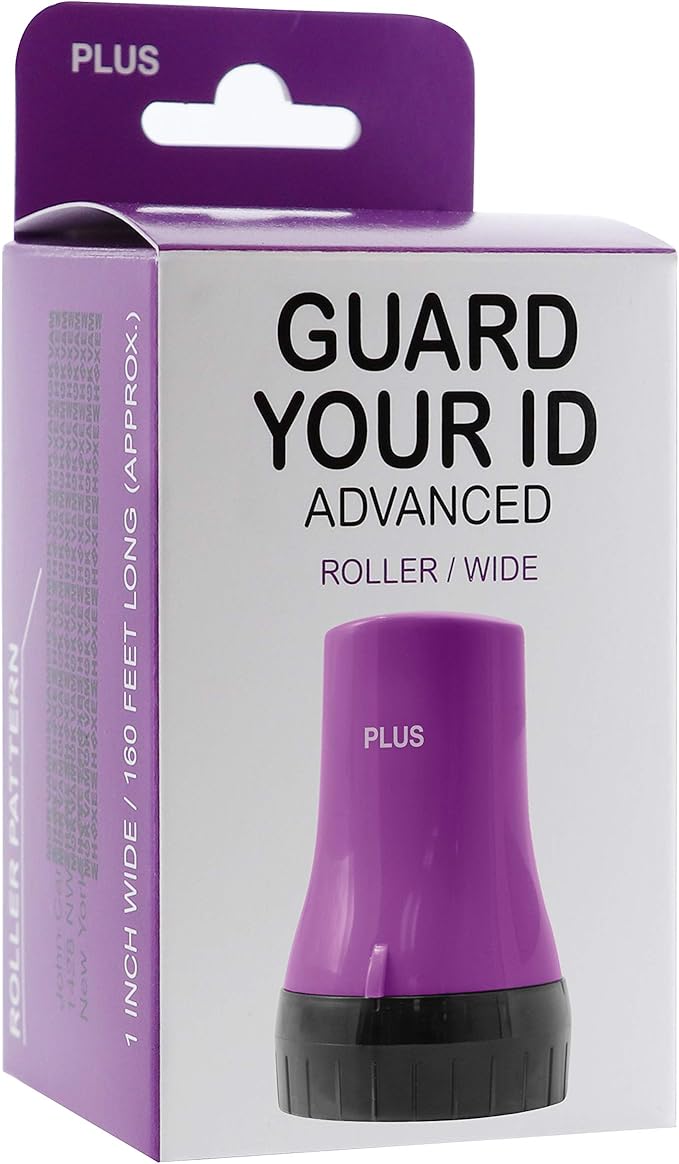 Guard Your ID Wide Advanced Roller 2.0 Identity Theft Prevention Security Stamp Purple