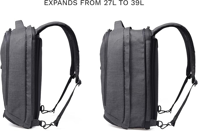 Knack Series 1 Laptop Backpack Fits up to 15 Inch - Knack Bags Carry-On Backpack, TSA Approved, Expandable Travel Backpacks (Savile Gray, Medium)