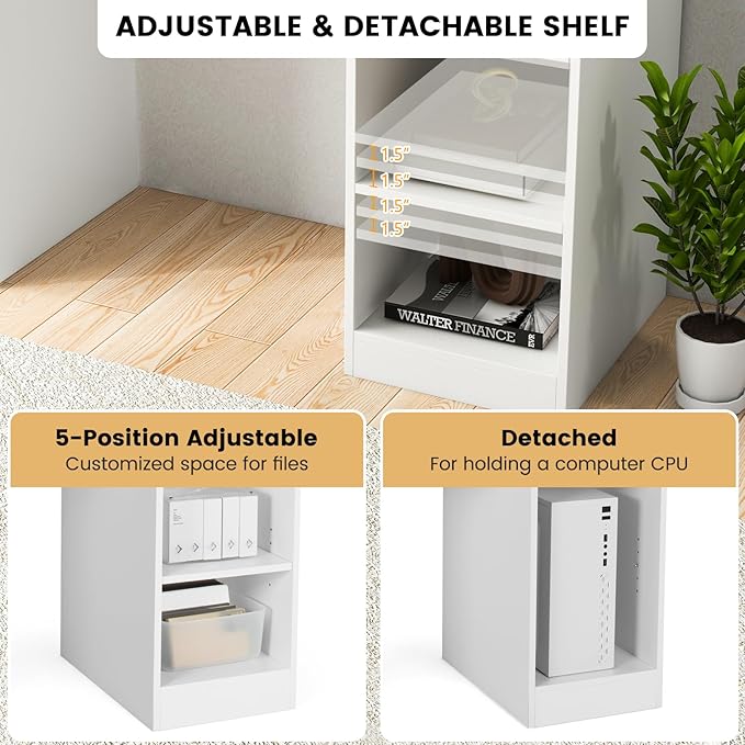 Giantex 2-Tier Office Desk, White