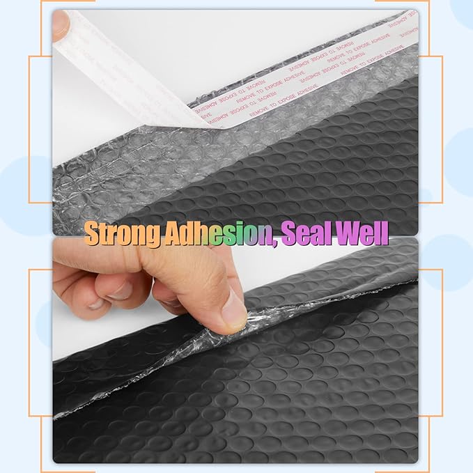 8.5 x 12 Inch Bubble Mailers, 30 Pack Self-Seal Poly Padded Envelope, Waterproof Shipping Bags for Small Business, Black