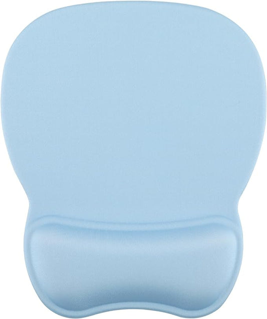 MROCO Ergonomic Mouse Pad with Gel Wrist Rest, Comfortable Mousepad with Smooth Wrist Support Surface and Non-Slip PU Base for Pain Relief, Computer, Laptop, Office & Home, 9.4 x 8.1 in, Sky Blue