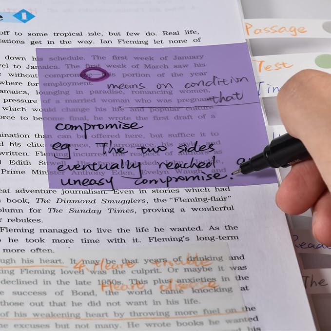 BAYTORY 700 Sheets Transparent Sticky Notes, Clear Bright Waterproof 3 x 3 inch See Through Memo Pad, Self-Adhesive Translucent Writable Index Tabs for Annotating Book, Office & School Study Supplies