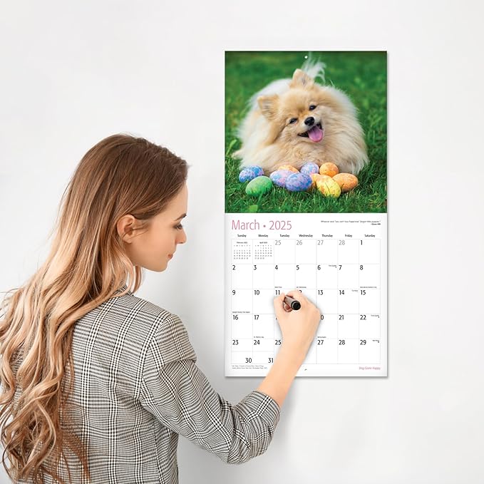 RED EMBER Dog-Gone Happy 2025 Wall Calendar 12 Month | 12" x 24" Open | Thick & Sturdy Paper | Giftable | Calendar 2025