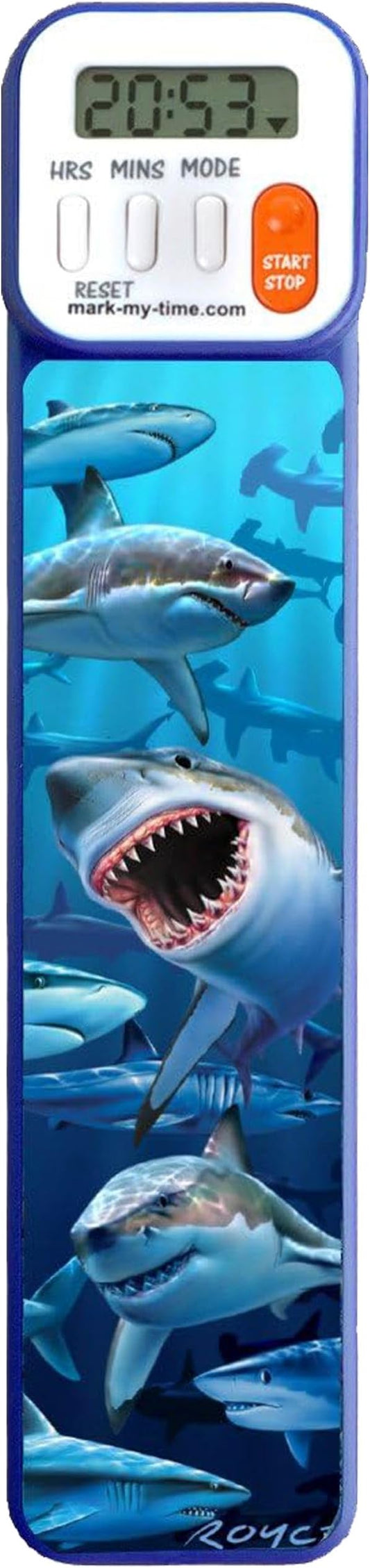 Mark-My-Time - Digital Bookmark - Mark My Time Reading Timer and Bookmark for Kids, Cool Bookmarks and Reading Incentives, Christmas Gift & Stocking Stuffer for Book Lovers - 3D Shark