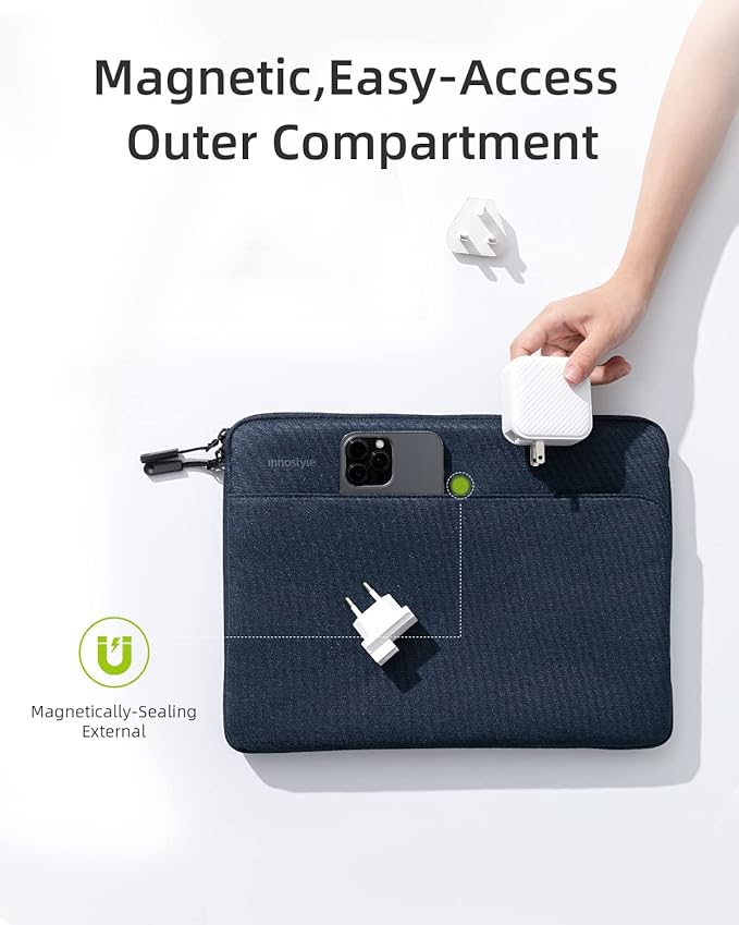 Protective 16 Inch Laptop Sleeve for 15 16 MacBook Air/Pro, 15.6 16 HP Dell Lenovo Asus Notebook - Shockproof, Water-Resistant with Accessory Pocket (Blue, 16 inch)