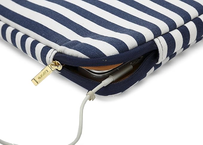 kayond Bohemian Canvas Water-Resistant 14 inch Laptop Sleeve Pocket 14.1 inch Laptop case Compatible MacBook Pro 15.4 A1707(14-14.1 inches, Breton Stripe)