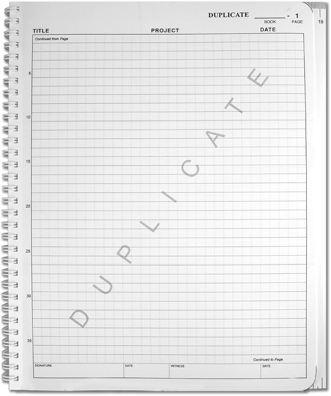 BookFactory Student Lab Notebook (Scientific Grid Format) - Standard No Carbon Copies 8.5" x 11" 75 Pages [Wire-O Bound] (LAB-075-WTG)