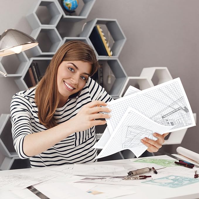 Graph Paper Bulk, 576 Pack(Pallet), 86400 Sheets, 4x4, Pallet of Loose Leaf Paper, 8" x 10.5", Bulk Graphing Paper, 3 Hole Punched for Binders, Grid Paper, Quad Ruled Paper, 4-7 Days Transit