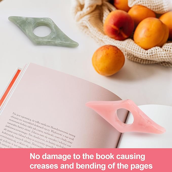 Thumb Page Holder for Reading 2Pack, Energy Pattern Thumb Bookmark, Book Opener Holder, Book Finger Page Holder, Book Accessories for Reading Lovers(Blue and Green）