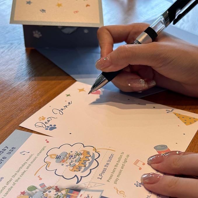 3D Pop Up Tuxedo Cat Birthday Card, Musical, 60g, For Father, Mother, Lover