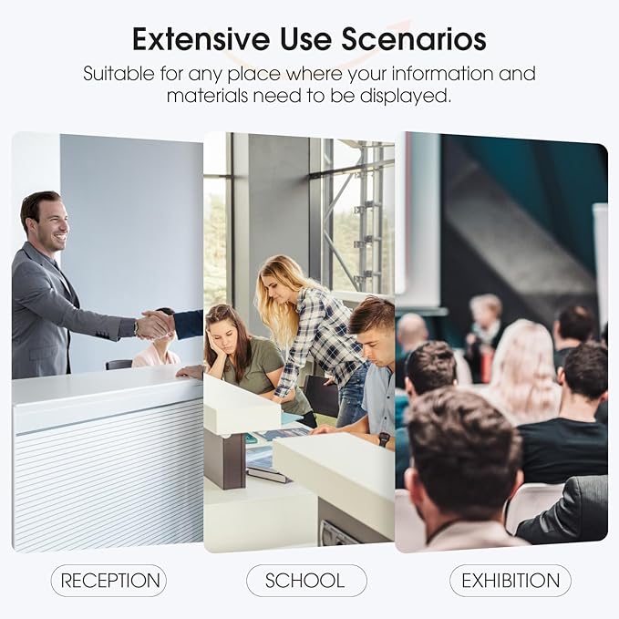 MaxGear Acrylic Brochure Holder, 4-Inch Wide 3 Tier Brochure Display Stand Clear Literature Holder Premium Acrylic Pamphlet Holder Multi Pocket, Wall Mount or Counter Top Use(2 Pack)