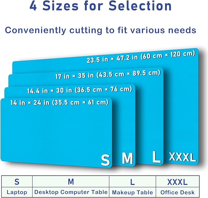 Boutilon Leather Desk Pad 30" x14",Non-Slip Mouse Pad,Office Desk Mat,Waterprooft PU Leather Desk Blotter,Desk Pad Protector,Desk Writing Pad for Home Office Decor(M-Aqua Blue)