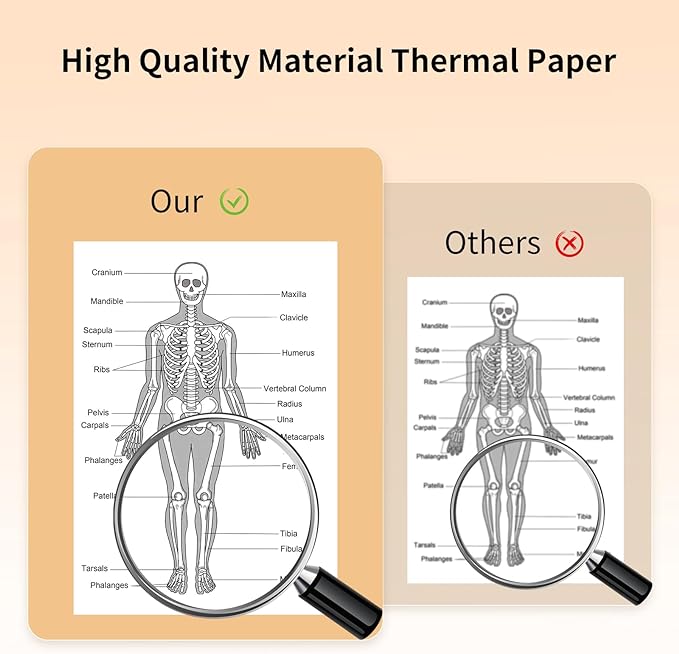 Thermal Printer Paper 8.5''x11'' US Letter Size, Thermal Paper Quick-Dry, Advanced Thermal Printing, Compatible with Gloryang & JADENS PD-A4 Thermal Printer