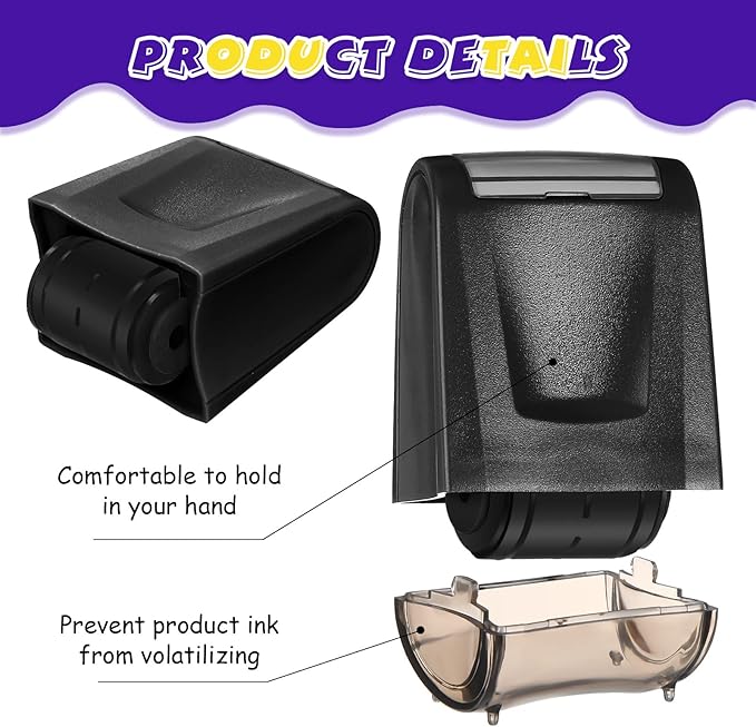 Sherr 2 Handwriting Line Stamp Roller Dashed Handwriting Lines Practice Roller Stamp for Kids, Teachers Kindergarten Education Classroom Back to School Need(2.72 x 2.44 x 1.54 Inch,Purple, Black)