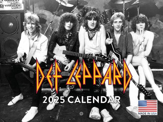 Def Leppard Calendar 2025 Wall Monthly Music Band Merch 12 Month | American Made In The USA