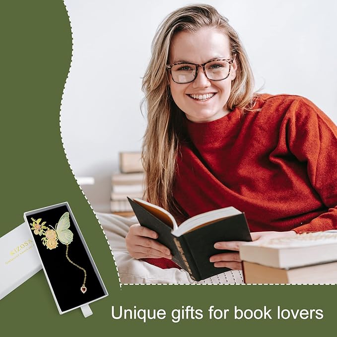 Butterfly Bookmarks for Women,Cute Funny Metal Bookmark,Unique Gifts Book Markers for Women Book Lovers,Teacher Appreciation Gifts,Valentine Mother's Day Christmas New Year Birthday Gift