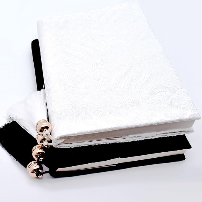 BLBMH Chinese Book CoversAdjustable Fabric Book Sleeve Cover Protector Fit for 5.5x8.5 inch Hardcover Softcover Book Novels Notebook Bible - Black