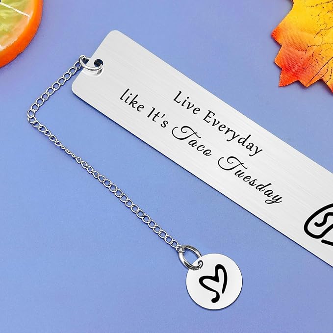 Taco Lover Gifts Bookmark for Reading Taco Lover Gift Ideas Taco Lovers Gift for Friends Bookmark Gift for Book Lovers Taco Themed Gifts Friendship Gift Librarian Graduation Gifts for Friends Sister