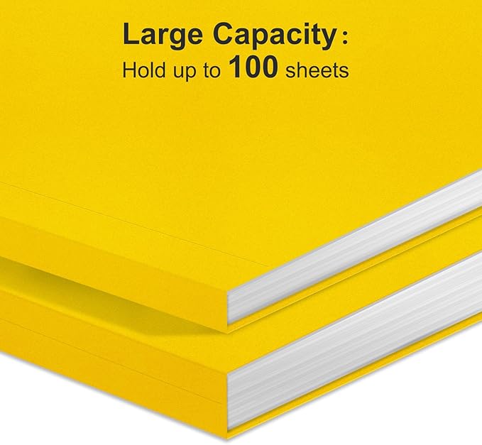 ViVin File Folders, Fits 8.5 x 11 Letter Size Paper, 1/3-Cut Tabs, 120 Pack Manilla Colored File Folders, Perfect for Home, Office, and School Documents File Paper(Yellow)