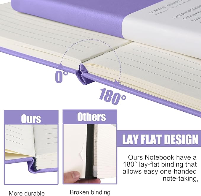 Lined Journal Notebook, (Mauve), 160 Pages, Medium 5.7 inches x 8 inches - 100 gsm Thick Paper, Hardcover