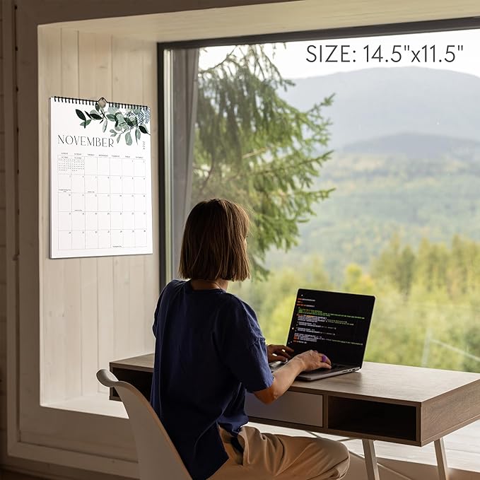 Aesthetic 2025 Wall Calendar - Runs from June 2024 Until December 2025 - The Perfect 2024-2025 Modern Greenery Calendar Planner for Easy Organizing